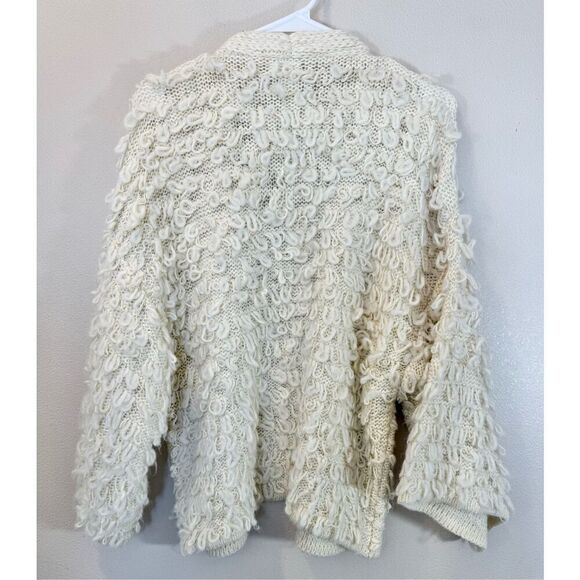 Akemi + Kin Anthropologie Wool Blend Loop Knit Open Front Wide Sleeve Cardigan - Picture 5 of 11